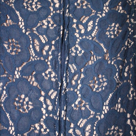 Blue Lace Womens Dress Foral Dress - Picture 10 of 10